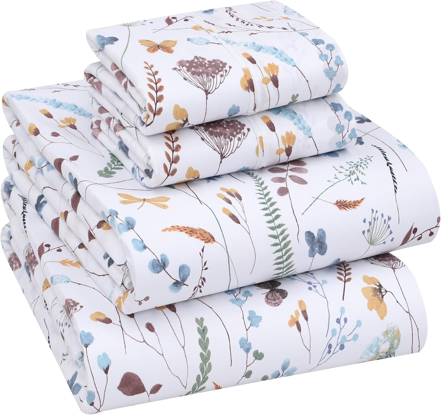 Ruvanti 100% Cotton Percale Sheets Full Size – Crisp Cooling Bed Sheets for Hot Sleepers, Deep Pocket 16”, Soft Breathable & Durable Hotel-…