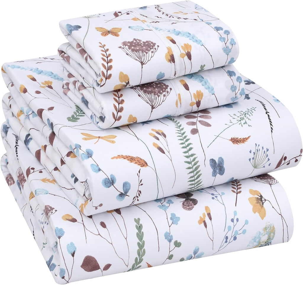 Ruvanti 100% Cotton Percale Sheets Queen Size – Crisp Cooling Bed Sheets for Hot Sleepers, Deep Pocket 16”, Soft Breathable & Durable Hotel…
