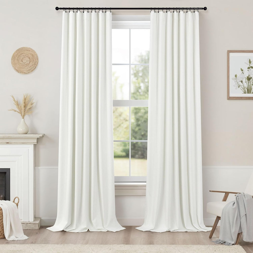 Pitalk Bedroom Blackout Curtains 63 Inches Long 2 Panel Thermal Curtain for Summer Heat Dining Living Room Darkening Back Tab Short Drapes…