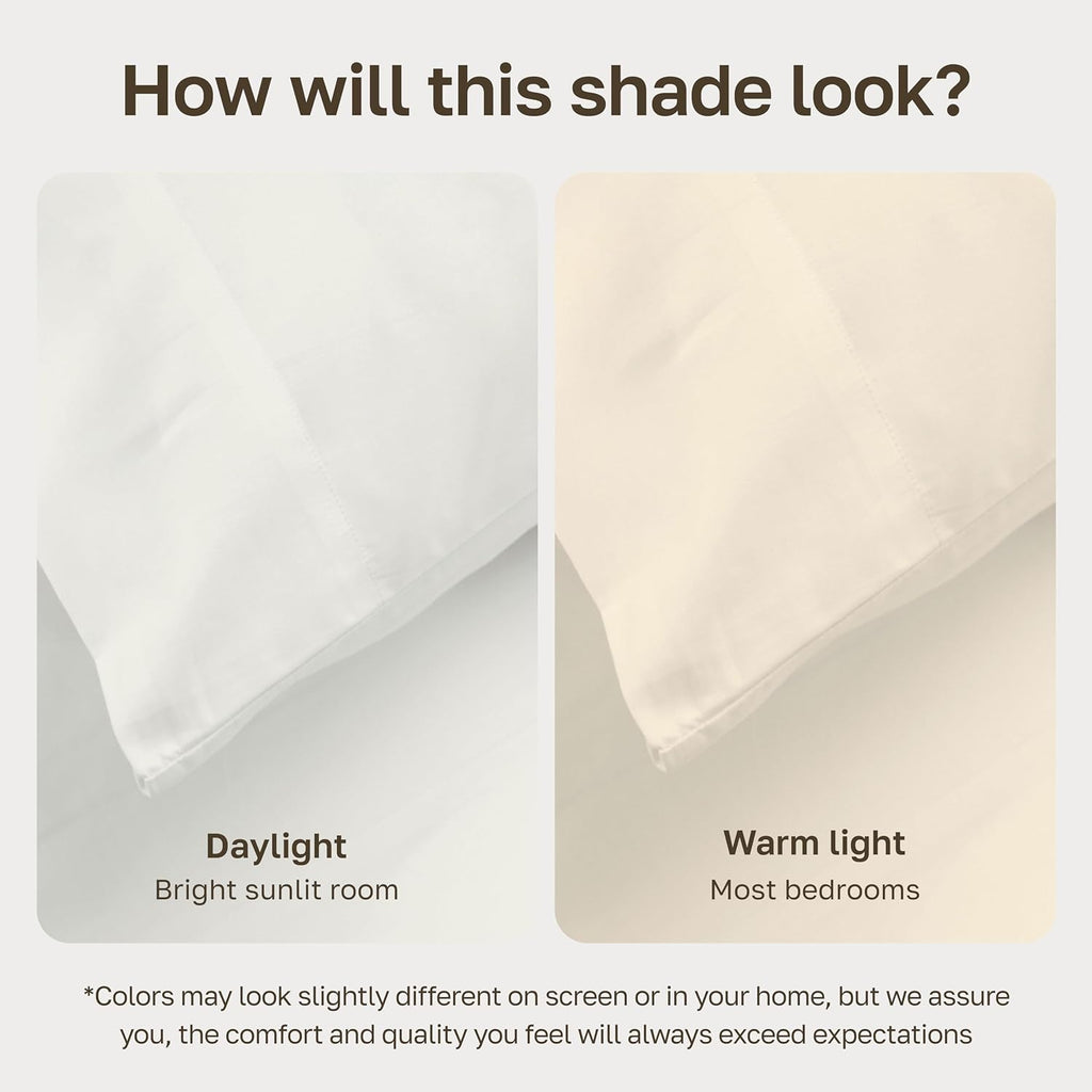 CaliforniaDesignDen California Design Den Percale Pillow Cases King Size Set of 2-100% Egyptian Cotton, Crisp Percale Feel, Breathable & So…