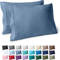 BareHome Bare Home Microfiber Pillow Cases - King Size Set of 2 - Cooling Pillowcases - Double Brushed - Coronet Blue Pillowcases 2 Pack -…