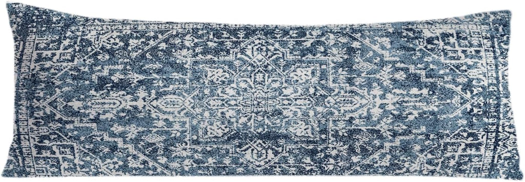 Vintage Boho Navy Blue Tribal 20x54 Body Pillow Cover, Retro Boho Blue Ethnic Moroccan Decorative Long Body Pillow Cases for Bed Couch