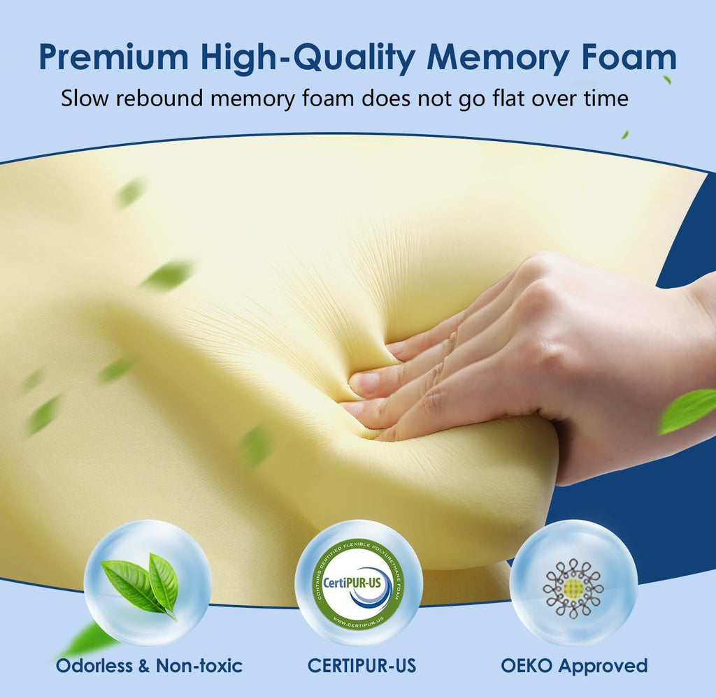 jiaao Cervical Neck Pillow Side Sleeper Pillow Ergonomic Memory Foam Contour Pillow for Pillow for Neck, Cooling Breathable Certified Cerv…