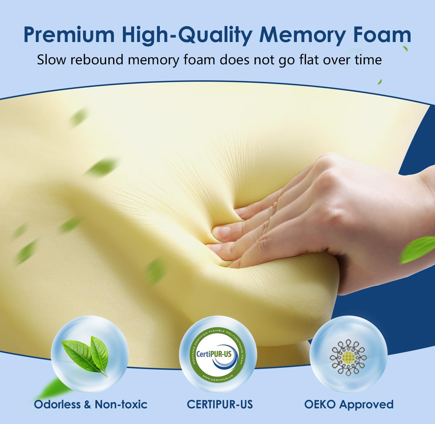jiaao Cervical Neck Pillow Side Sleeper Pillow Ergonomic Memory Foam Contour Pillow for Pillow for Neck, Cooling Breathable Certified Cerv…