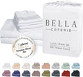 Bella Coterie 7 Piece Luxury Bamboo Viscose Split King Size Sheet Set | 2 Fitted Sheets for Adjustable Beds | 100% Organically Grown |…