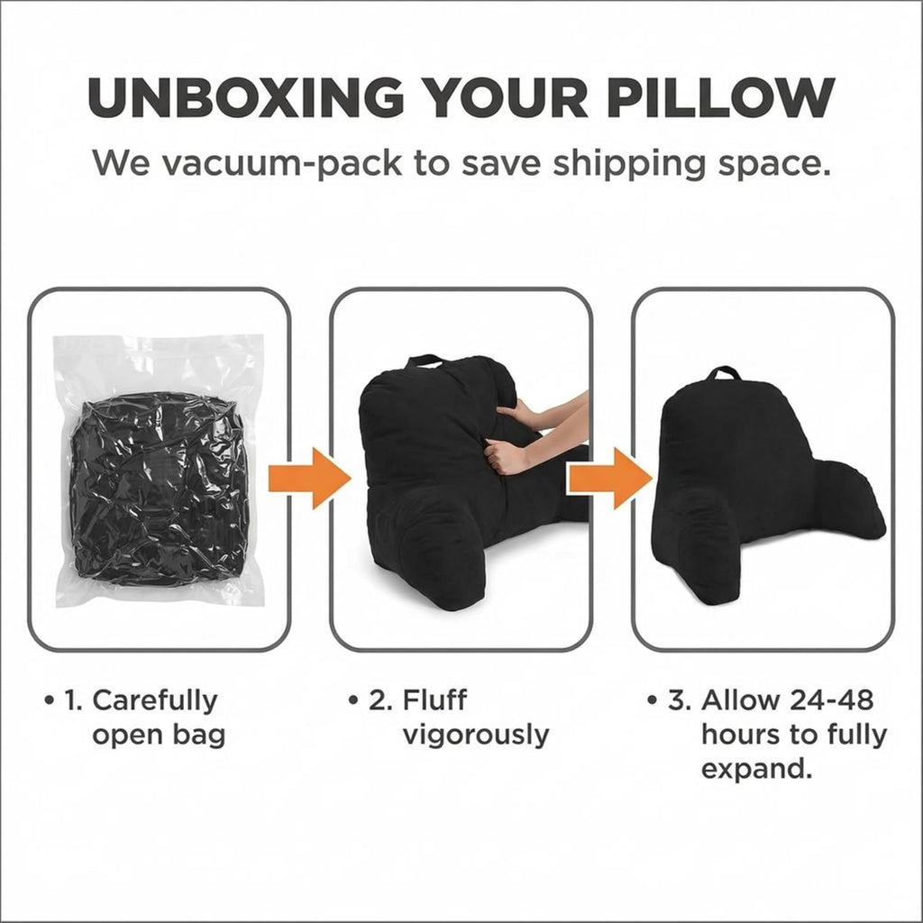 Deluxe Comfort Microsuede Bed Rest - Reading and Bedrest Lounger - Sitting Supprt Pillow - Soft But Firmly Stuffed Fiberfill - Backrest Pil…