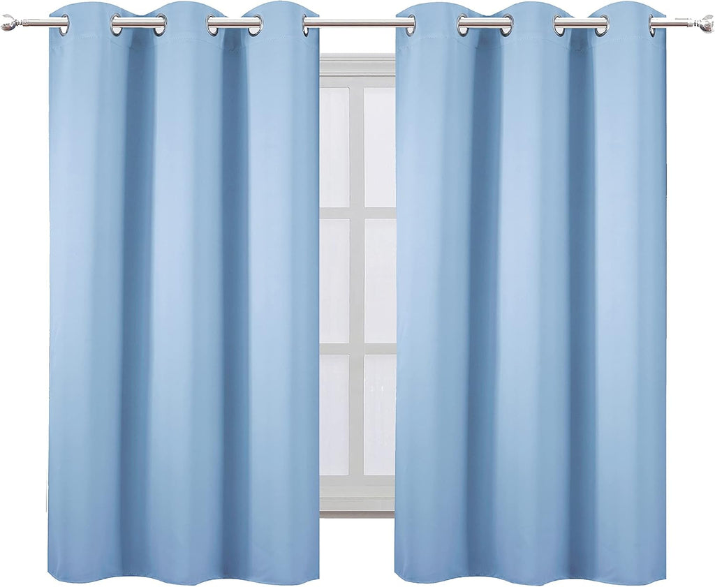 Lemomo Sky Blue Blackout Curtains/38 x 54 Inch/Set of 2 Panels Thermal Insulated Room Darkening Curtains for Bedroom 54 Inch Blue