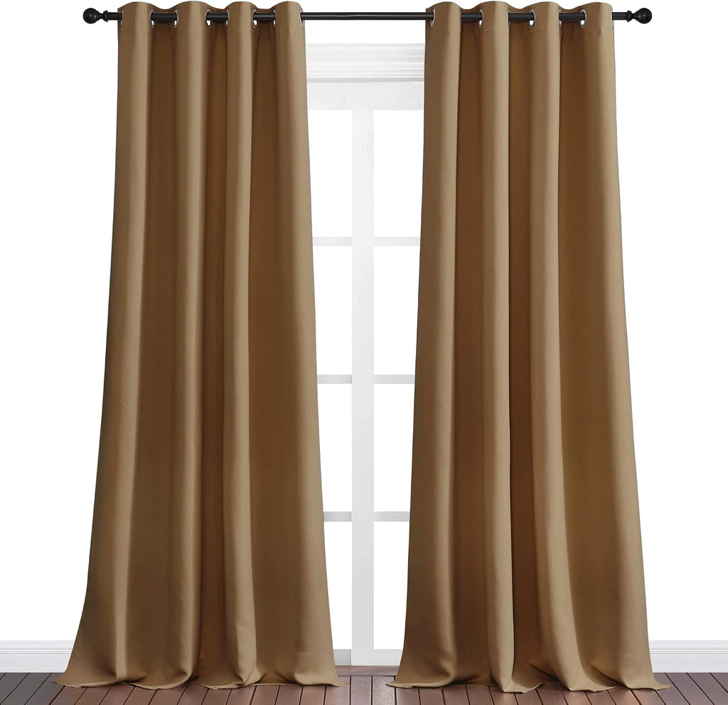 Nicetown Sleek Blackout Curtains 96 inches Length for Windows, Noise Reducing and Block Draft Panels for Door Doorway Laundry Office Luxury…