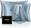 Infiixso Silk Pillow Cases 2 Pack Standard Size, Ultra Smooth & Soft Mulberry Silk Pillow Case for Hair and Skin, Breathable Cooling Silk P…