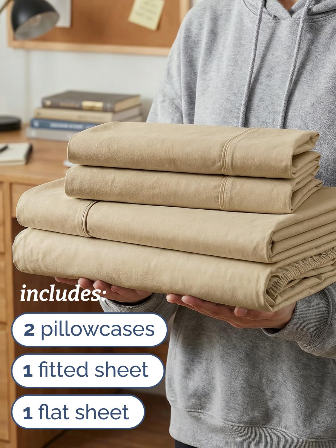 Twin XL 4 Piece Sheet Set - Comfy, Breathable & Cooling - Soft Hotel Luxury Bedding for Women, Men, Kids, Teens and Children - 1 Flat & 1…