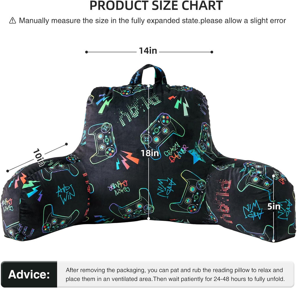 Aimuan Kids Back Resting Pillow for Gaming Reading and Watching TV Bed Rest Wedge Backrest Pillow with Arms Back Support for Sitting Up…