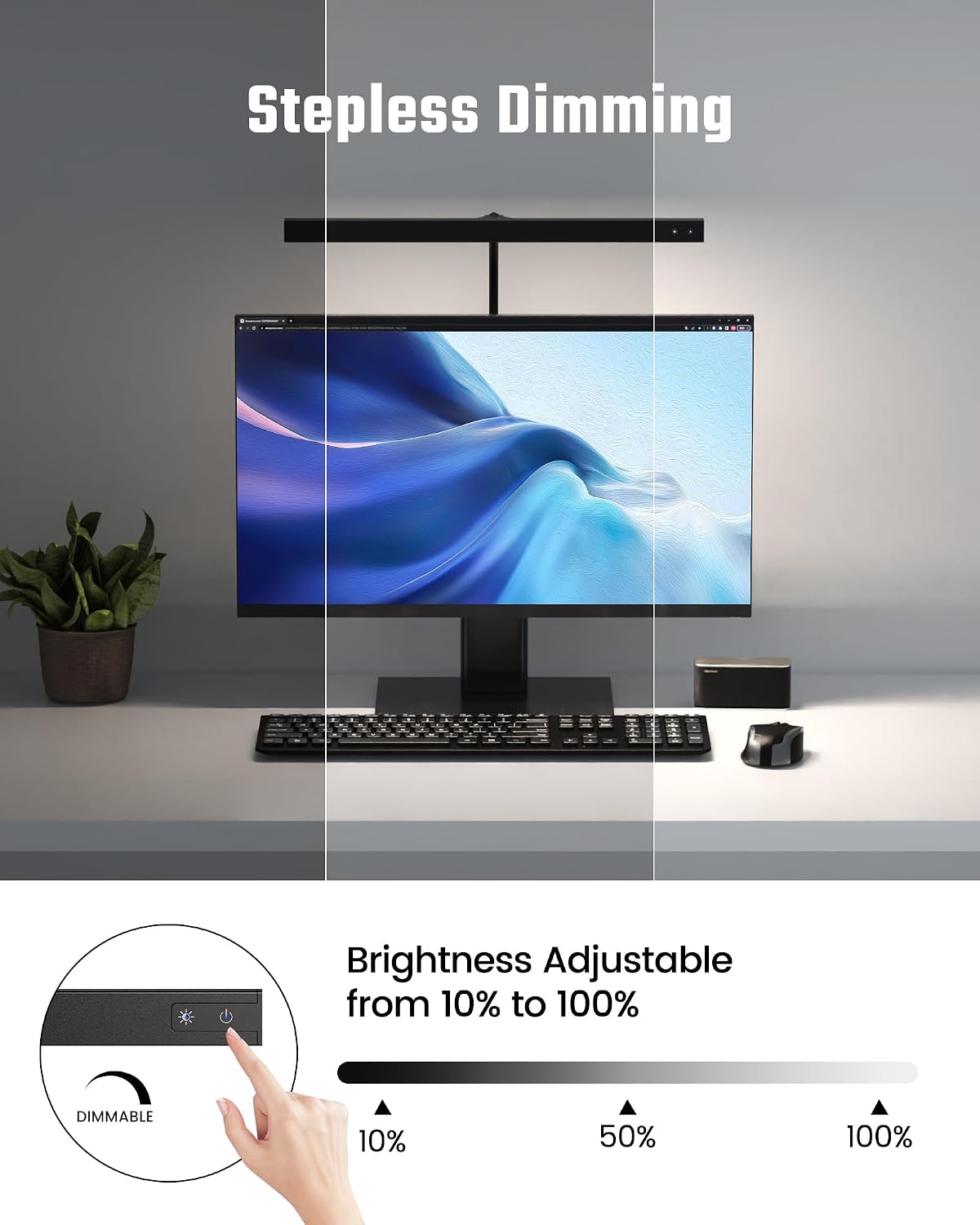 SUPERDANNY LED Desk Lamp for Office Home, Eye-Caring Desk Light with Adjustable Gooseneck, 12W Touch Control Dimmable Brightness…
