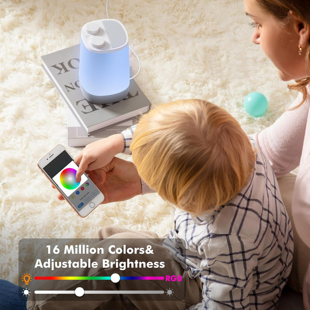 Baby Sound Machine, Nursery Night Light for Kids, Alarm Clock, White Noise Machine for Sleeping, OK to Wake Clock for Toddlers, APP…