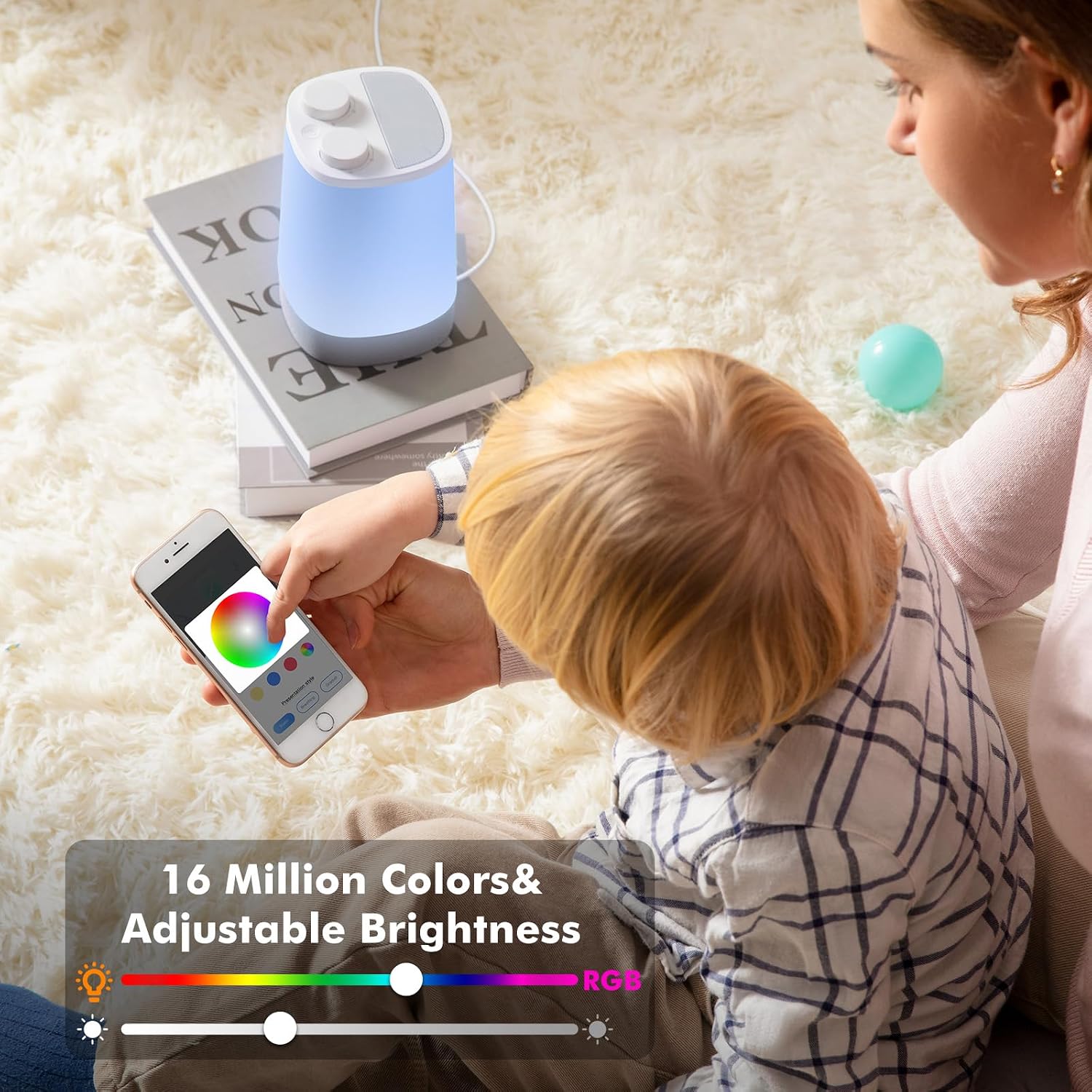 Baby Sound Machine, Nursery Night Light for Kids, Alarm Clock, White Noise Machine for Sleeping, OK to Wake Clock for Toddlers, APP…
