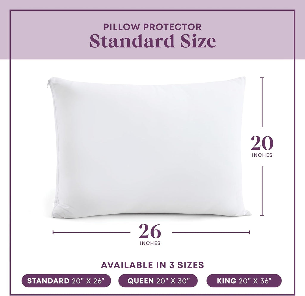 CirclesHome Pillow Protectors 8 Pack Standard Zippered - 100% Cotton Breathable Pillowcases - Protects Pillows from Dirt, Dust and Debris (…