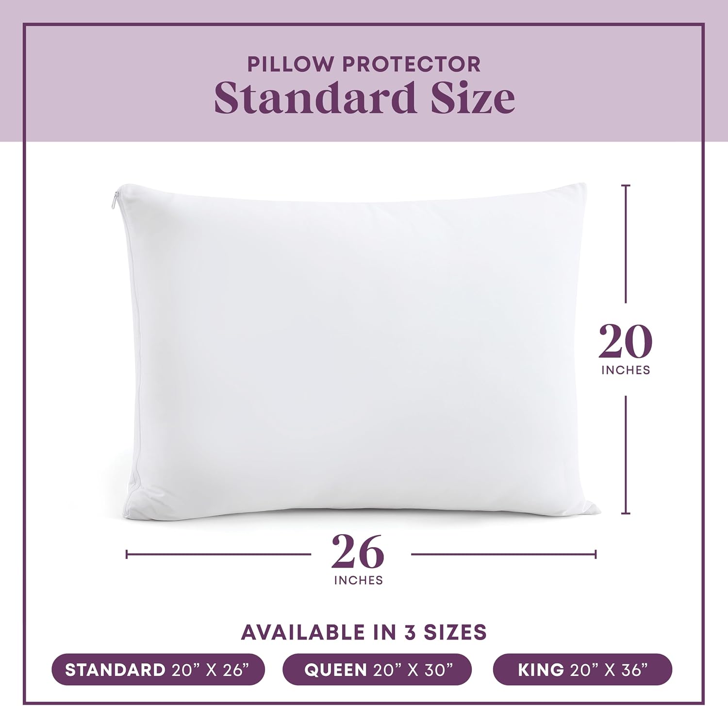CirclesHome Standard Zippered Pillow Protectors | 100% Cotton Breathable Pillow Covers | Protects Pillows from Dirt, Dust, and Debris | (St…