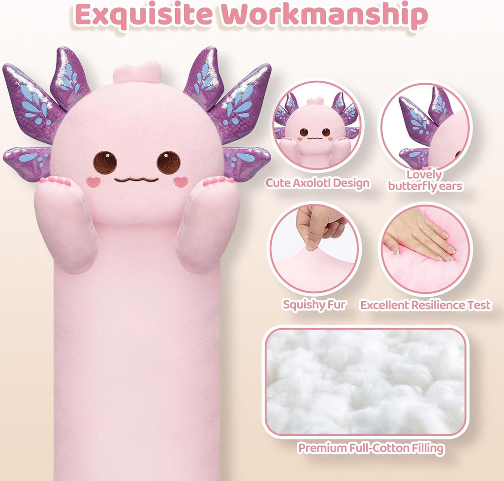 Mewaii Artist-Designed Ultra Soft Plush Long Body Pillow, Extra Stuffing for Comfort, Premium Quality Stuffed Animal Gift for Girlfriend…