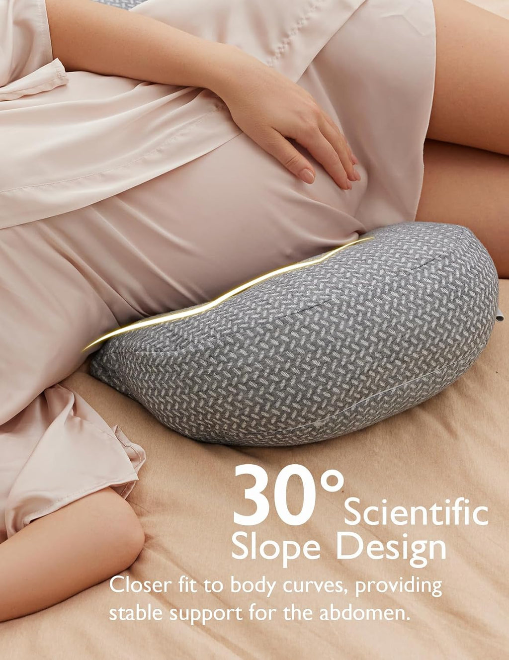 Momcozy Portable Pregnancy Pillow – W Shaped Maternity Support for Side Sleepers, Adjustable Travel Wedge Pillow for Back, Belly, and Hip…