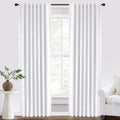 Inovaday 100% Blackout Curtains 84 Inches Length 2 Panels Set, Back Tab/Rod Pocket Linen Black Out Curtains for Bedroom, Thermal Insulated…