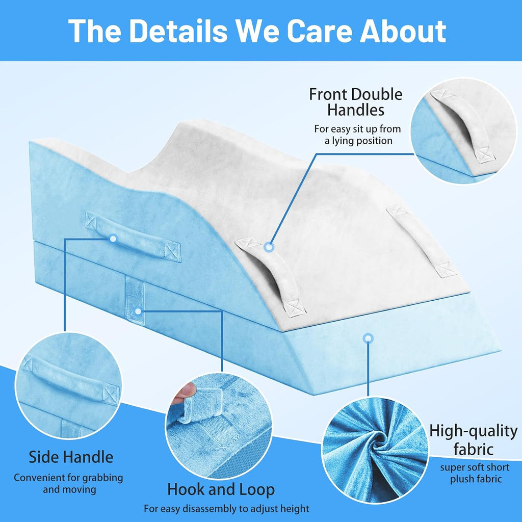 TranquilRelax Leg Elevation Pillows, Wedge Pillow for After Surgery, Memory Foam Leg Support Adjustable, Comfort comfort for Back…