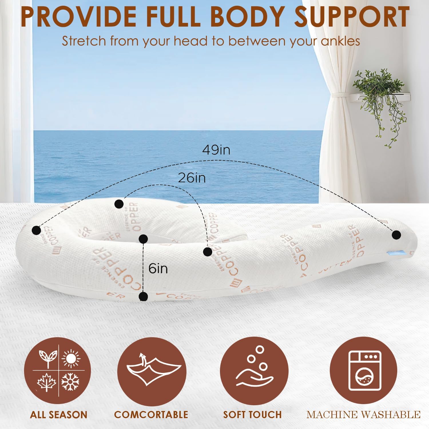 SchnauzerHome SCHNAUZER HOME Body Pillow for Adults - Soft Long Bed Pillows - Shredded Memory Foam & Removable Washable Cover - Swan Shaped…