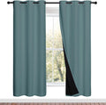 Nicetown 100% Blackout Window Curtain Panels, Full Light Blocking Drapes with Black Liner for Nursery, 72-inch Drop Thermal Insulated Drape…