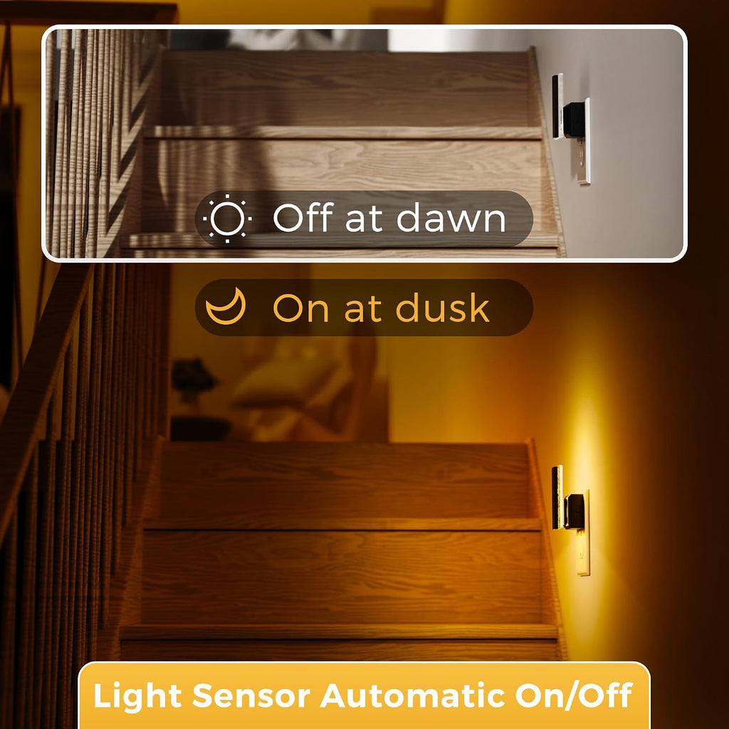 Llohasled L LOHAS LED Night Lights Plug Into Wall, 2 Pack Night Light with Dusk-to-Dawn Sensor, Dimmable Decorative LED Nightlights, 0-100L…