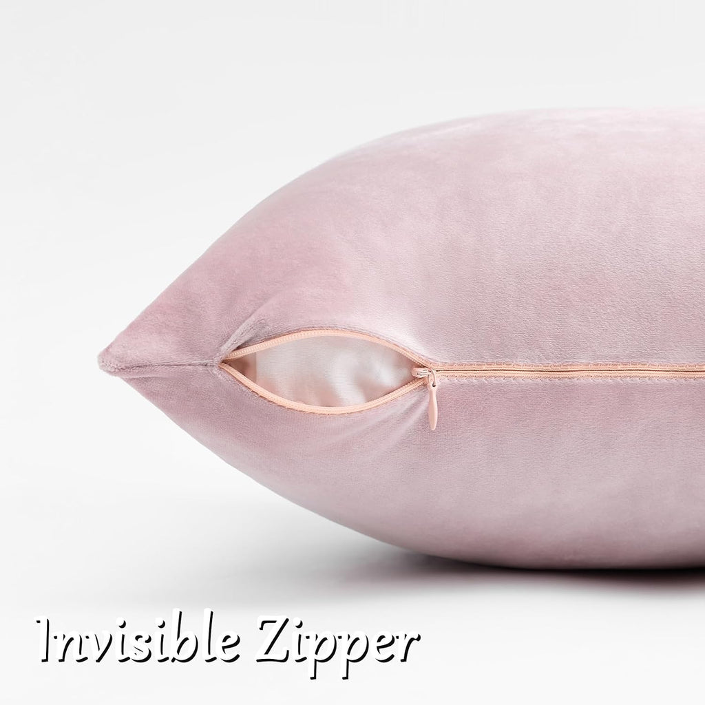 GIGIZAZAFocusingonhomedecoration GIGIZAZA Decor Throw Couch Pillow Covers, Set o 2 Sweet Lilac Sofa Cushion Pillow Covers, Velvet Pillow Case…