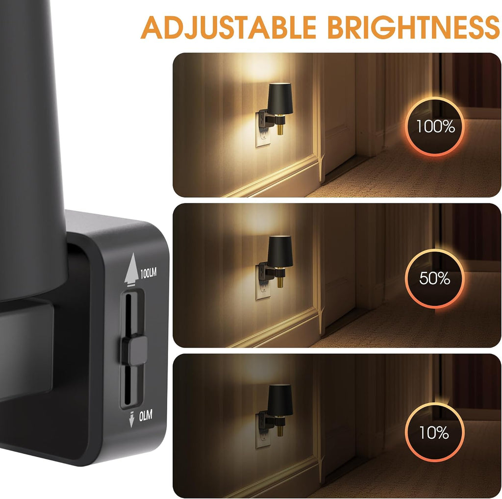 Briignite Night Light, Dimmable Night Lights Plug into Wall, Dusk to Dawn Sensor, Soft White 3000K, 0-100LM, Plug in NightLight, Vintage…