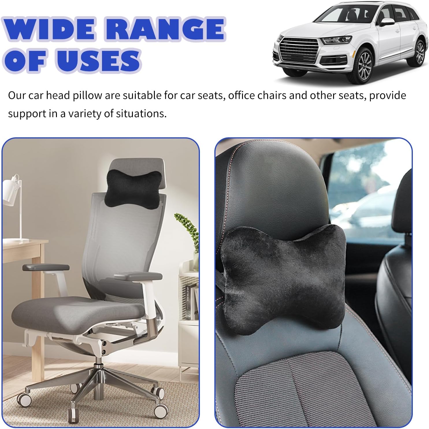 2PCS Car Headrest Pillow, Soft & Comfortable Car Neck Pillow for Driving Fatigue Relieve, All-Season Universal Cars Head Rest Pillows…