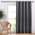 NICETOWN Sliding Door Curtains, Wide Thermal Blackout Patio Door Curtain Panel, Sliding Door Drapes/Draperies with Grommet Top (Gray, W70…