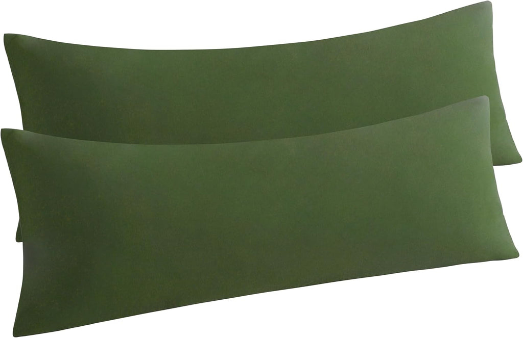Ntbay Body Pillow Cases Set of 2, 2 Pack Brushed Microfiber 20x54 Pillow Cases, Soft, Wrinkle, Fade, Stain Resistant Olive Green Pillow Cas…