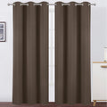 Lemomo Chocolate Brown Thermal Blackout Curtains/42 x 95 Inch/Set of 2 Panels Room Darkening Curtains for Bedroom 95 Inch silver