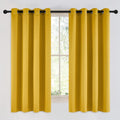 Nicetown Room Darkening Gold Curtains 63 inch Length 2 Panels - Grommet Top Sound Reduction Privacy Faux Silk Satin Thermal Drapes for Bedr…