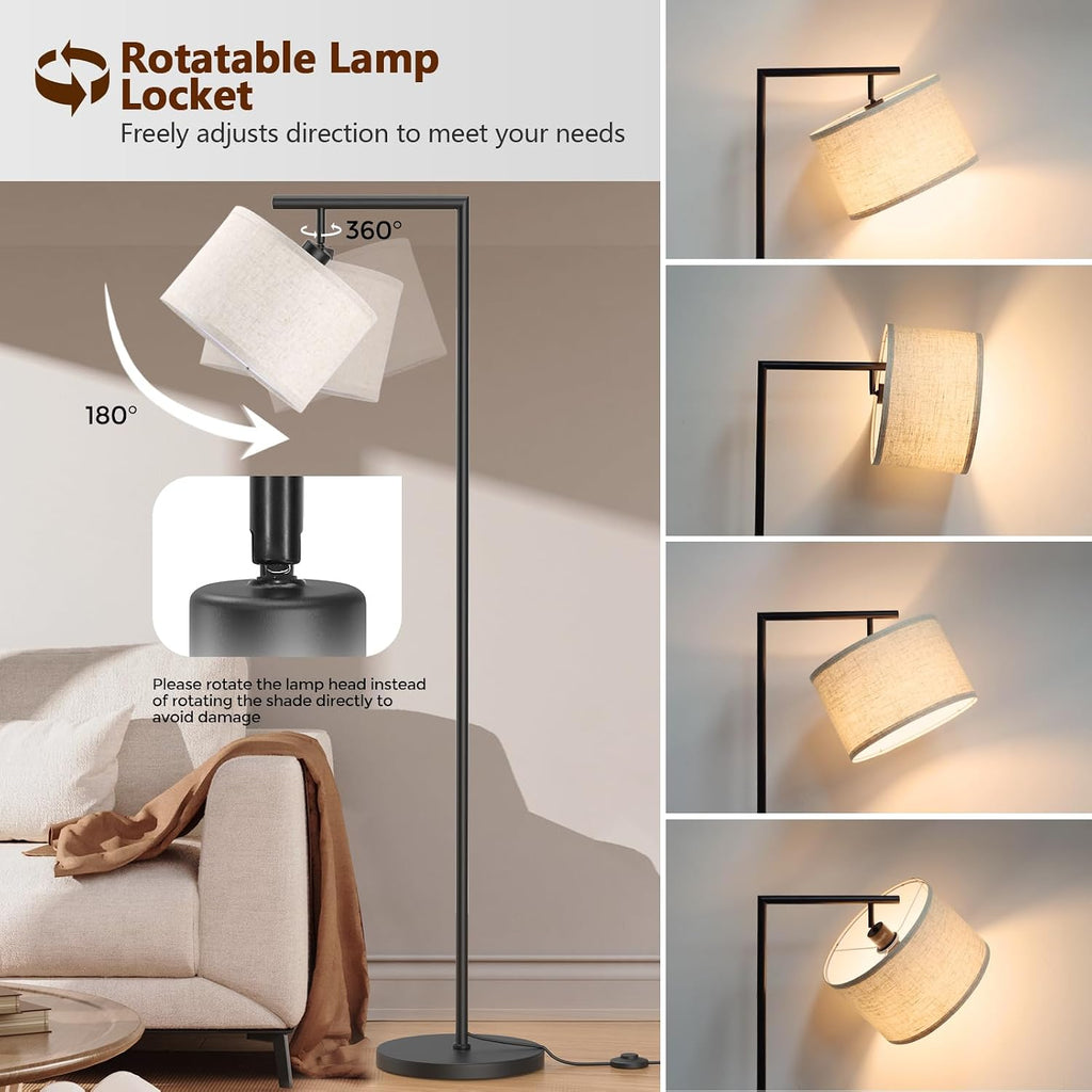 Floor Lamps with Remote Control and Stepless Dimmable Color Temperature and Brightness Standing Lamp with Adjustable Beige Linen…