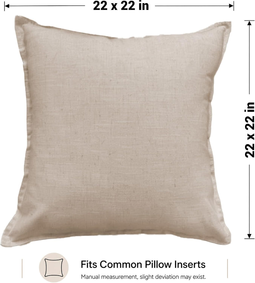 Symplora Cotton Linen Throw Pillow Covers Set of 2, Breathable Non Pilling Decorative Pillow Covers, Machine Washable Cushion Case for…