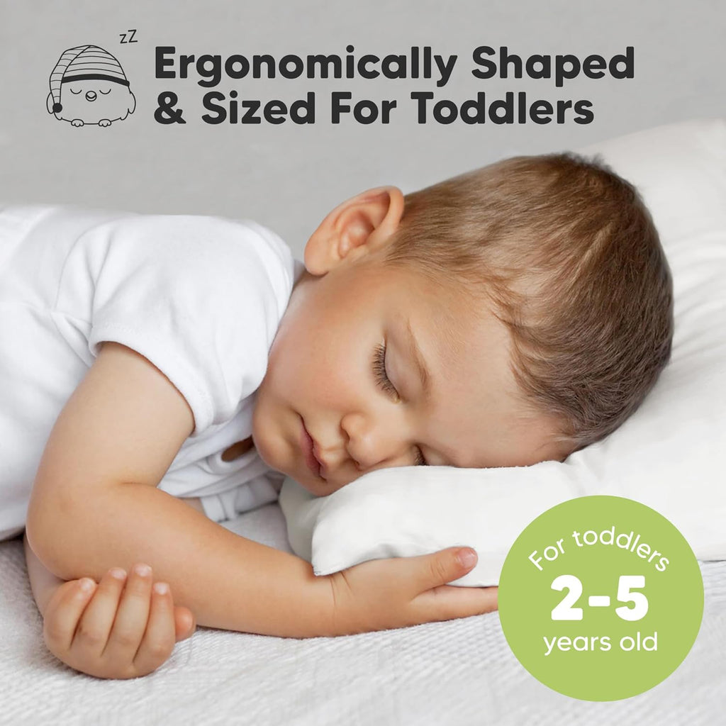 KeaBabies 1-Pack Toddler Pillows 2 Year Old to 5-13x18 Soft Organic Cotton Kids Pillow for Sleeping, Travel, School, Daycare, Nap…