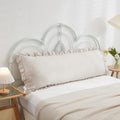 Merryword Beige Grey Body Pillow Cover 20x54inches Long Pillowcase Ruffled Pillowcases Shabby Chic Ruffled Fringe Decor Cute Body Ruffled P…