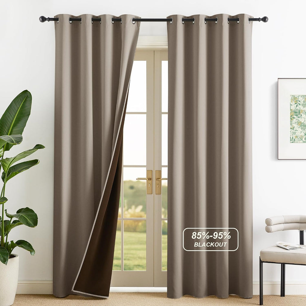 NICETOWN Room Darkening Curtains 84 Inches Long, Blackout Window Curtains 2 Panels with Grommets Thermal Insulated Plylux Drapes for…