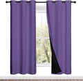 Nicetown Lilac Purple Full Shade Curtain Panels, Pair of Energy Smart & Noise Blocking Out Blackout Drapes for Dining Room Window, Thermal…