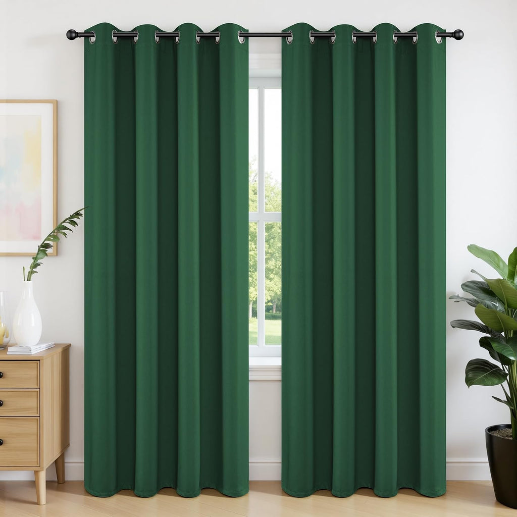 Joydeco Blackout Curtains 84 Inchs Long 52 Wide Black Out Curtains 2 Panels, Thermal Insulated Long Curtain& Drapes Room Darkening Grommet…
