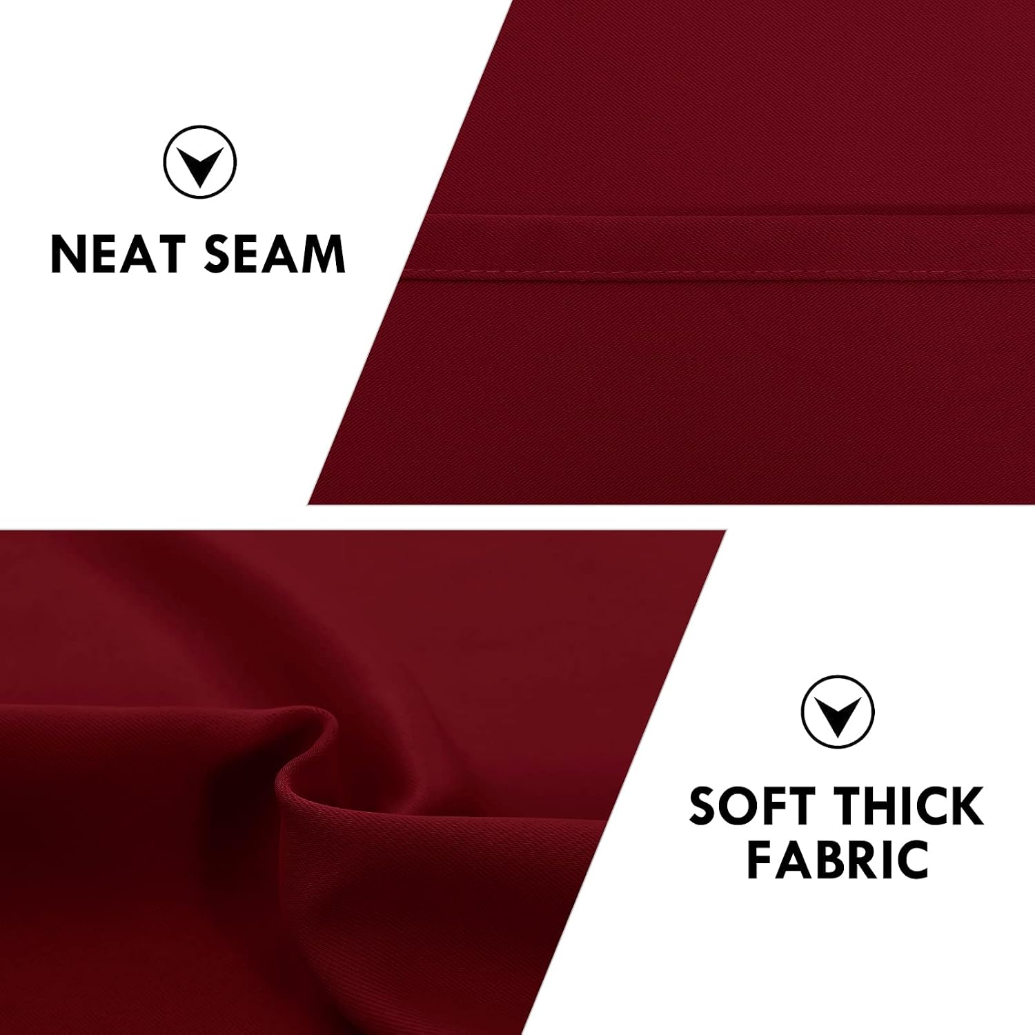 Dwcn Burgundy Room Darkening Blackout Curtains - Thermal Insulated Privacy Energy Saving Window Curtain Drapes 52 x 63 inch Length, Set of…