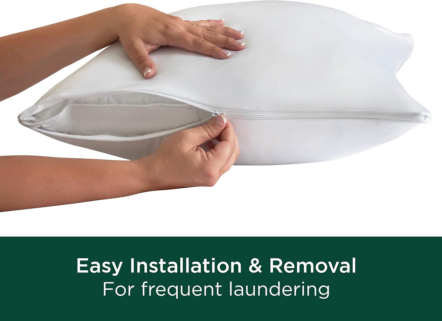 AllerEase Cotton Fresh Pillow Protector Partcle Barrier 100% Organically Grown Breathable Cotton Machine Washable Zippered Pillow Cover…