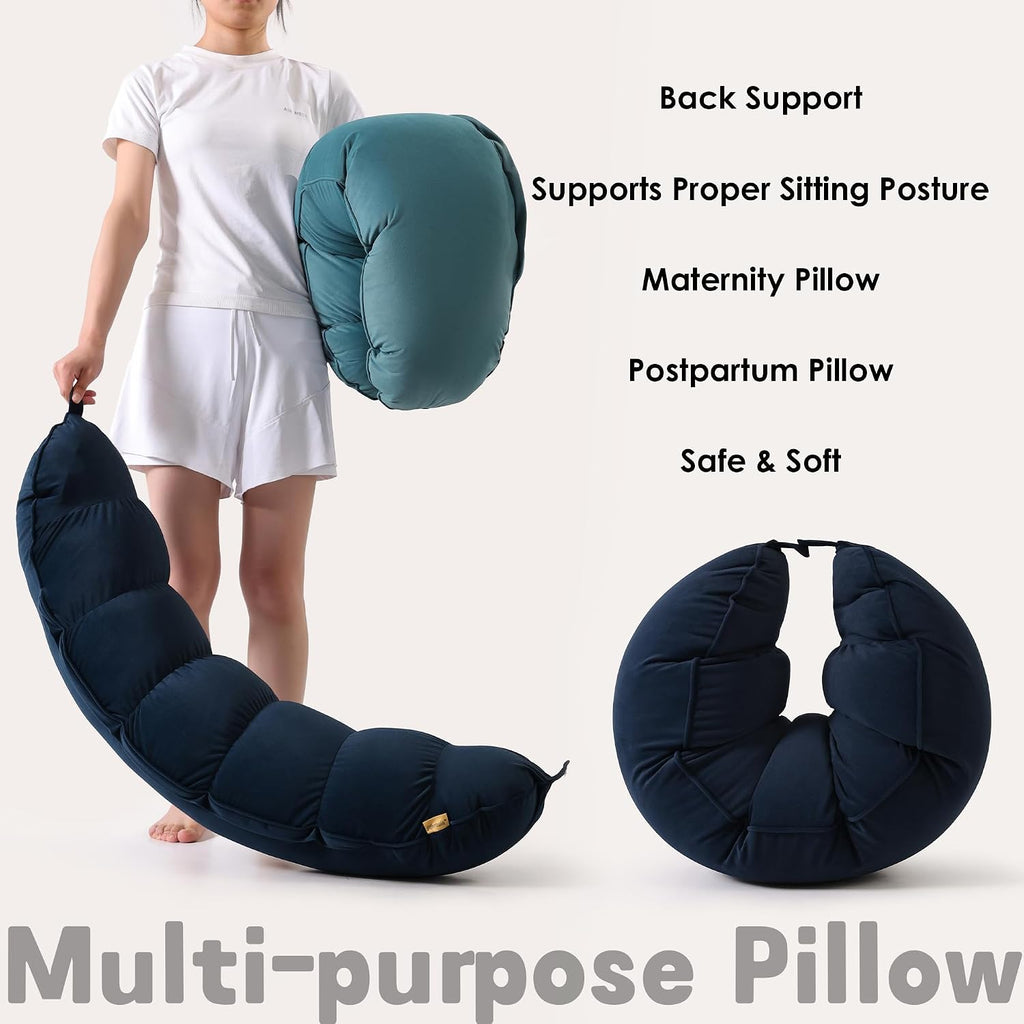 Peallow(Pat. Pend) – Long Round Body Pillow for Adults, Bolster Pillow for Sleeping, Soft and Supportive Pillow for Sleeping & Lumbar…