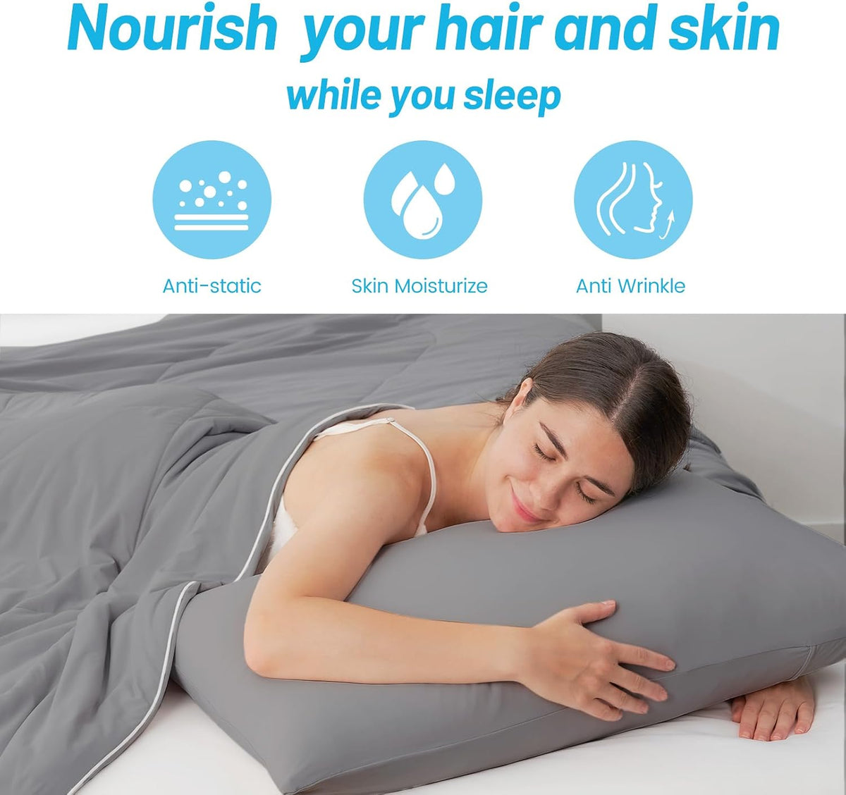 CozyBliss Cozy Bliss 2pcs Cooling Pillow Cases Set for Hot Sleepers & Night Sweats, Q-Max 0.5 Silky Wrinkle-Free Pillow Covers with Envelop…