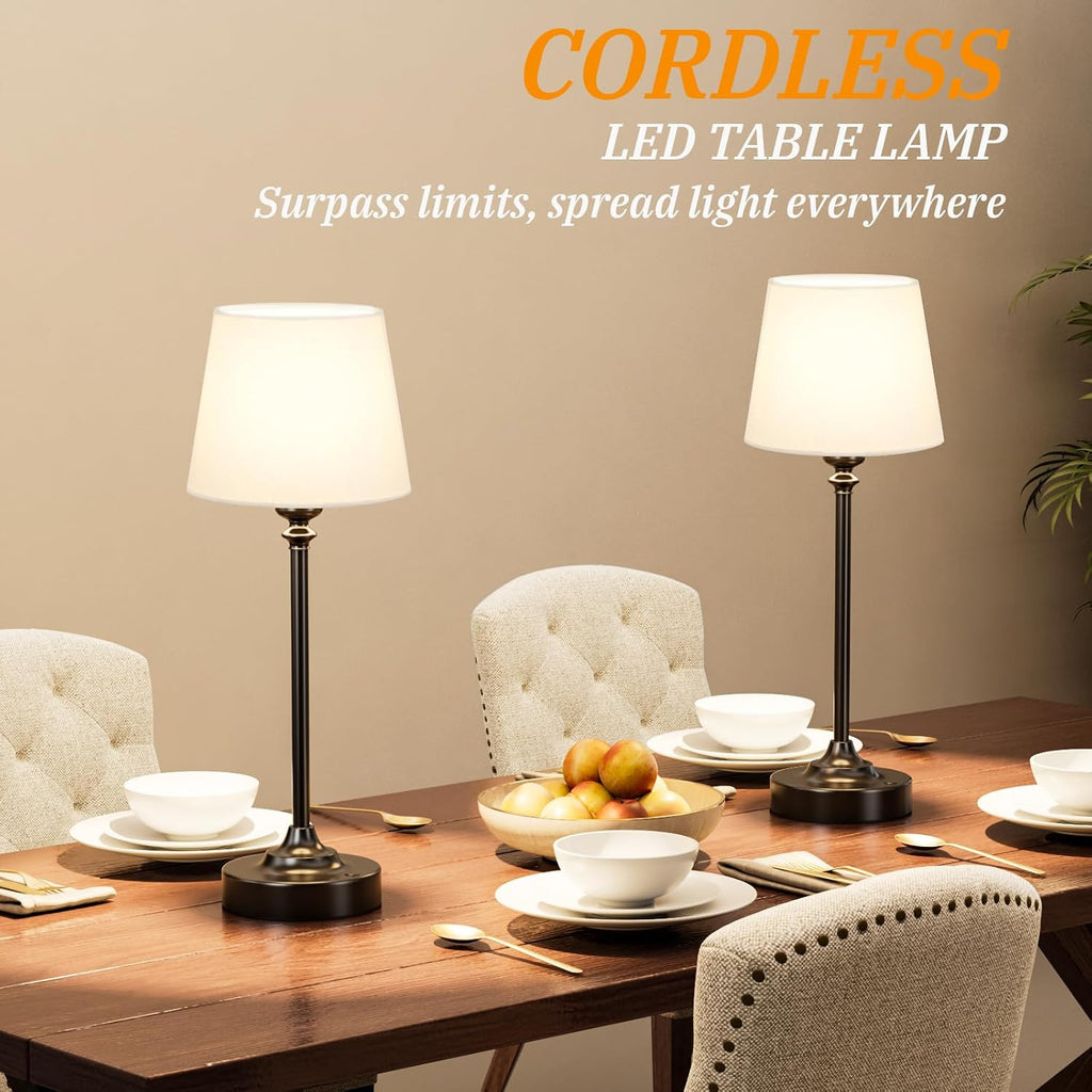 Kakanuo Cordless Table Lamp Rechargeable Black - 1 Pack 4000mAH Battery Operated Lamp for Decor, 3000K Stepless Dimming Touch Control…
