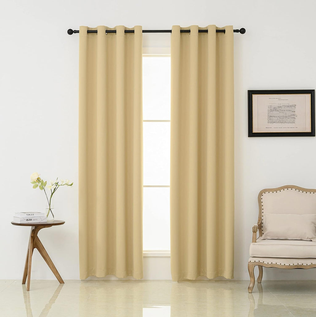 Pickluc Blackout Curtain 108 Inches Long 2 Panels, Grommet Window Drapes for Living Room, Thermal Insulated, Noise Reduction, Privacy Prote…
