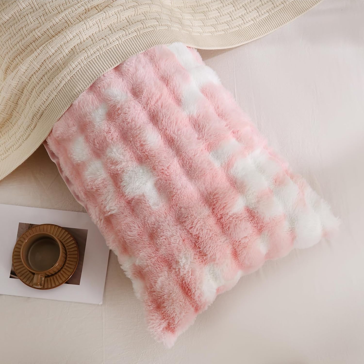 Chumerry Pink Fluffy Body Pillow Cover Faux Fur Pillowcase Extra Soft Fuzzy Plush Long Pillow Cover Gradient Pink Shaggy Body Pillow Case f…
