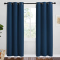 NICETOWN Moroccan Blue Room Darkening Curtains for Kitchen, Set of 2, 42 inches Wide by 78 inches Long, Window Treatment Thermal…