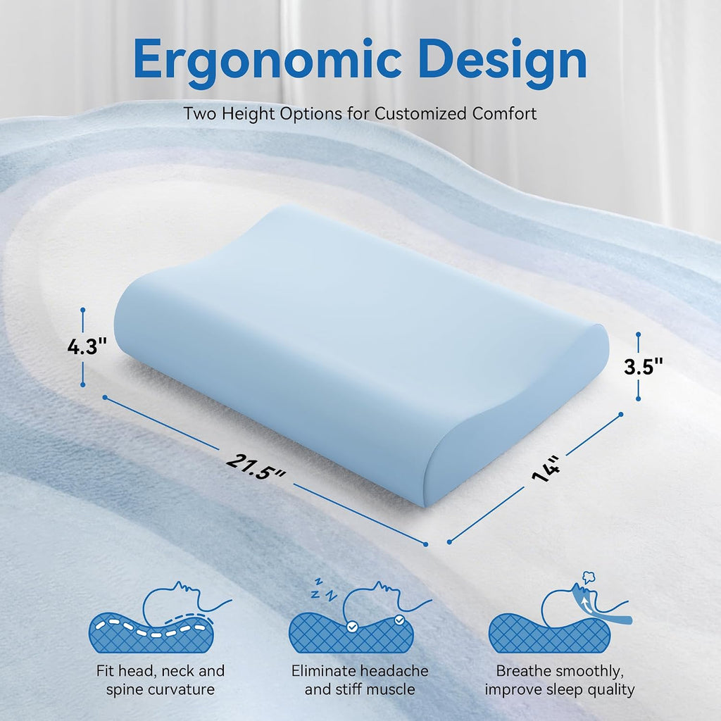 Amaeromax AM AEROMAX Firm Contour Memory Foam Pillow, Cervical Pillow for Neck, Neck Orthopedic Sleeping Pillows for Side, Back and Stomac…